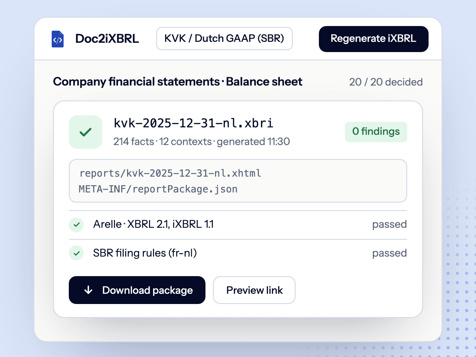 report_package.xbri ready to download, 0 findings